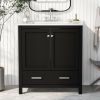 30" Black Bathroom Vanity with Single Sink, Combo Cabinet Undermount Sink, Bathroom Storage Cabinet with 2 Doors and a Drawer, Soft Closing