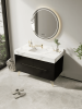 35.4" Free Standing Single Bathroom Vanity with Faux Marble Top