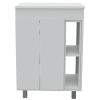 Montana 2 Piece Bathroom Set, Acra Free Standing Vanity + Magna Linen Cabinet , White