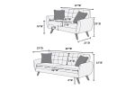 Laguna Color Polyfiber Sofa And Loveseat 2pc Sofa Set Living Room Furniture Plywood Tufted Couch Pillows