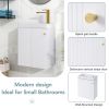 [Viedo]Contemporary 16" White Wall-Mounted Bathroom Vanity Combo Cabinet with Ceramic Basin - Ideal for Small Bathrooms