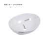 16 Inch Oval White Ceramic Vessel Sink Countertop - Modern Egg Shape Above Counter Bathroom Vanity Sink Bowl