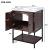 [Viedo]24" inch Walnut Finish Bathroom Vanity Cabinet with 2 Soft-Close Doors, Open Storage