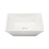 16"x16" Square White Ceramic Vessel Sink Countertop,Above Counter Bathroom Vanity Sink