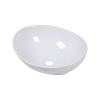 16 Inch Oval White Ceramic Vessel Sink Countertop - Modern Egg Shape Above Counter Bathroom Vanity Sink Bowl