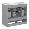 36" Bathroom Vanity with Sink Combo, Six Drawers, Multi-Functional Drawer Divider, Adjustable Shelf, Grey