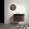 Alice 36" Walnut Bathroom Vanity with Sink, Large Storage Wall Mounted Floating Bathroom Vanity for Modern Bathroom