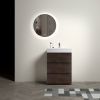 Alice 24" Walnut Bathroom Vanity with Sink, Large Storage Freestanding Bathroom Vanity for Modern Bathroom