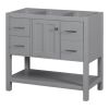 [Cabinet Only] 36" Gray Modern Bathroom Vanity with USB(Sink not included)