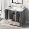 36'' Bathroom Vanity with Resin Sink Combo,Solid Wood Frame Bathroom Storage Cabinet, Freestanding Vanity Set with 4 Soft Closing Doors& 2 Drawers