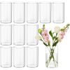 12Pcs Glass Cylinder vases for Centerpieces 6 Inches Tall Flower Vases Wedding Decorations,Candle Holder for Table Shelf Party.