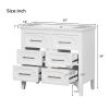 36'' Bathroom Vanity with Resin Sink Combo, Free Standing Single Vanity Set with Four Drawers, Solid Wood Frame Bathroom Storage Cabinet