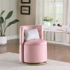 360Â° Swivel Accent Chair with Storage Function, Velvet Curved Chair with Gold Metal Base for Living Room, Nursery, Bedroom [Video]