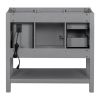 [Cabinet Only] 36" Gray Modern Bathroom Vanity with USB(Sink not included)