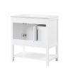 30" Bathroom Vanity with Sink Top, Bathroom Vanity Cabinet with Two Doors and One Drawer, MDF Boards, Solid Wood, One Package