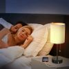 2Pcs Beside Lamps for Bedroom 3 Color Modes Nightstand Lamp USB C A AC Output Ports Pull Chain E26 Bulb Light