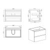 U063-ALICE72W-201 Alice 72" White Bathroom Vanity with Double Sinks and Open Shelf, Modern Wall Mounted Floating Bathroom Vanity