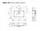 U062-Alice60W-201 Alice 60" White Bathroom Vanity with Double Sinks and Open Shelf, Modern Wall Mounted Floating Bathroom Vanity