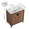 30 "Bathroom Vanity, 2 doors, Bathroom Cabinet Vanity Freestanding Cabinet Engineered Wood with sink