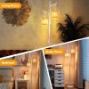 2 Light Tree Trunk Lamps with Wicker Shade