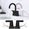 Bathroom Faucet Matte Black 2-Handle Bathroom Sink Faucet 360 Degree High Arc Swivel Spout Centerset 4 Inch Vanity Faucet Bathroom Faucet 3 Holes Lava