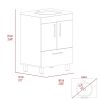 Clifton 2-Door Rectangle Single Bathroom Vanity White