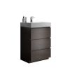 Alice 24" Walnut Bathroom Vanity with Sink, Large Storage Freestanding Bathroom Vanity for Modern Bathroom