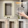 LED Bathroom Mirror, 24x40 inch Bathroom Vanity Mirrors with Lights, Mirrors for Wall with Smart Touch Button, Anti-Fog, Memory Function