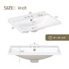 [VIDEO] 24" Grey Modern Sleek Bathroom Vanity Elegant Ceramic Sink with Solid Wood Frame Open Style Shelf (OLD SKU: JL000004AAE)