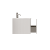 U059-Etna24W-301 Etna 24" Striped Soft White Bathroom Vanity with White Ceramic Sink, Wall Mounted Floating Bathroom Vanity for Modern Bathroom