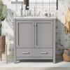 30" Gray Bathroom Vanity with Single Sink, Combo Cabinet Undermount Sink, Bathroom Storage Cabinet with 2 Doors and a Drawer, Soft Closing