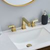 Brushed Gold 3-Hole Low-Arch 8 Inch Widespread Bathroom Faucet