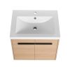 LEVISTAR Oak 24 Inch Bathroom Vanity with resin Countertop Sink, 2 Doors Bathroom Cabinet Set