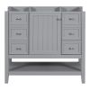 36" Bathroom Vanity without Sink, Cabinet Base Only, One Cabinet and three Drawers, Grey