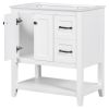 30" Bathroom Vanity without Sink Top, Cabinet Base Only, Vanity with Multi-Functional Drawer, White