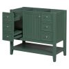 36" Bathroom Vanity without Sink, Cabinet Base Only, One Cabinet and three Drawers, Green