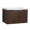 Soft Close Doors Bathroom Vanity With Sink; 30 Inch For Small Bathroom; 30x18-00630CAW(KD-Packing)