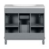 36'' Bathroom Vanity with Top Sink, Grey Mirror Cabinet, Modern Bathroom Storage Cabinet with 2 Soft Closing Doors and 2 Drawers