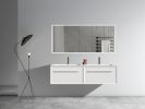 U052-Nevia60W-206 Nevia 60" Matt Snow White Bathroom Vanity with Automatic LED Drawer Light