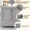 30" Gray Bathroom Vanity with Single Sink, Combo Cabinet Undermount Sink, Bathroom Storage Cabinet with 2 Doors and a Drawer, Soft Closing