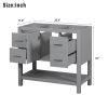 [Cabinet Only] 36" Gray Modern Bathroom Vanity with USB(Sink not included)