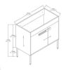 36 Inch Bathroom Vanity, Freestanding Bathroom Vanity or Floating is Optional Conversion, 36*18-00336CG-1(KD-Packing)-Excluding Sink