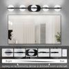 Modern Minimalist Bathroom Vanity Light, LED 5 Bulb Frosted Glass Shades, Wall Mounted Decorative Lighting Fixture