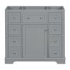 36" Bathroom Vanity without Sink, Cabinet Base Only, One Cabinet and Six Drawers, Grey