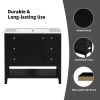 36" Bathroom Vanity without Sink, Cabinet Base Only, One Cabinet and three Drawers, Black