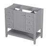 36" Bathroom Vanity without Sink, Cabinet Base Only, One Cabinet and three Drawers, Grey