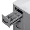 36" Bathroom Vanity with Sink Combo, Six Drawers, Multi-Functional Drawer Divider, Adjustable Shelf, Grey