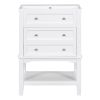 24" Bathroom Vanity With Sink, Bathroom Storage Cabinet with Drawer and Open Shelf, Solid Wood Frame, White