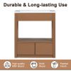 30" Bathroom Vanity with Sink Top, Bathroom Cabinet with Open Storage Shelf and Two Drawers, Brown