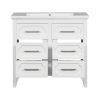 36'' Bathroom Vanity with Resin Sink Combo, Free Standing Single Vanity Set with Four Drawers, Solid Wood Frame Bathroom Storage Cabinet